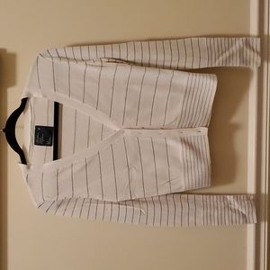 American Eagle Outfitters White Striped Cardigan